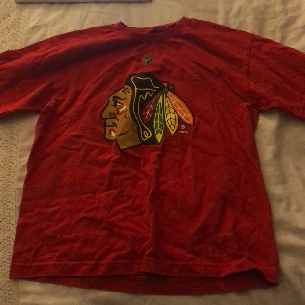 Red Blackhawks shirt
